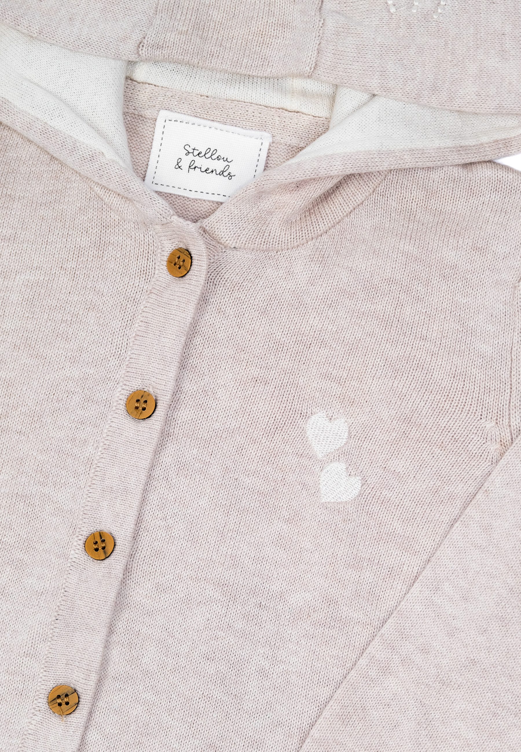 Stellou & friends Cardigan Stellou & friends Cardigan beige with hood Stellou & friends Cardigan beige with hood