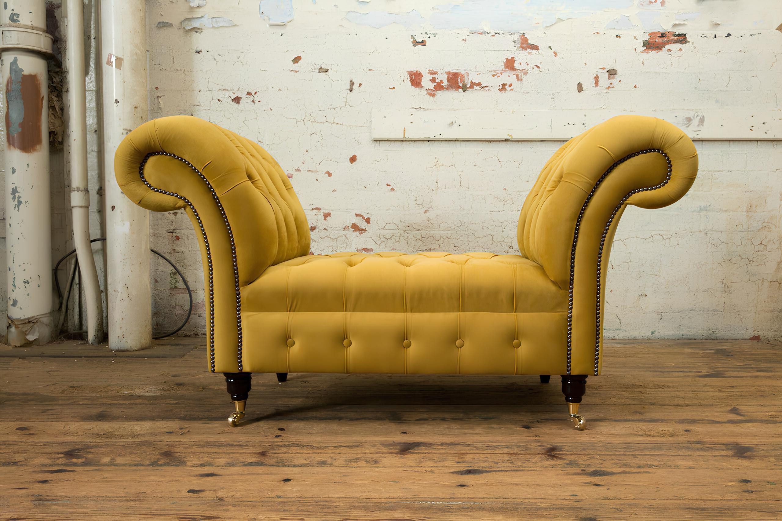 Xlmoebel Chesterfield-Sofa Chesterfield Sofa 1,5 Sitzer Polster Designer Couch Garnitur Bank Sitz, Hergestellt in Europa