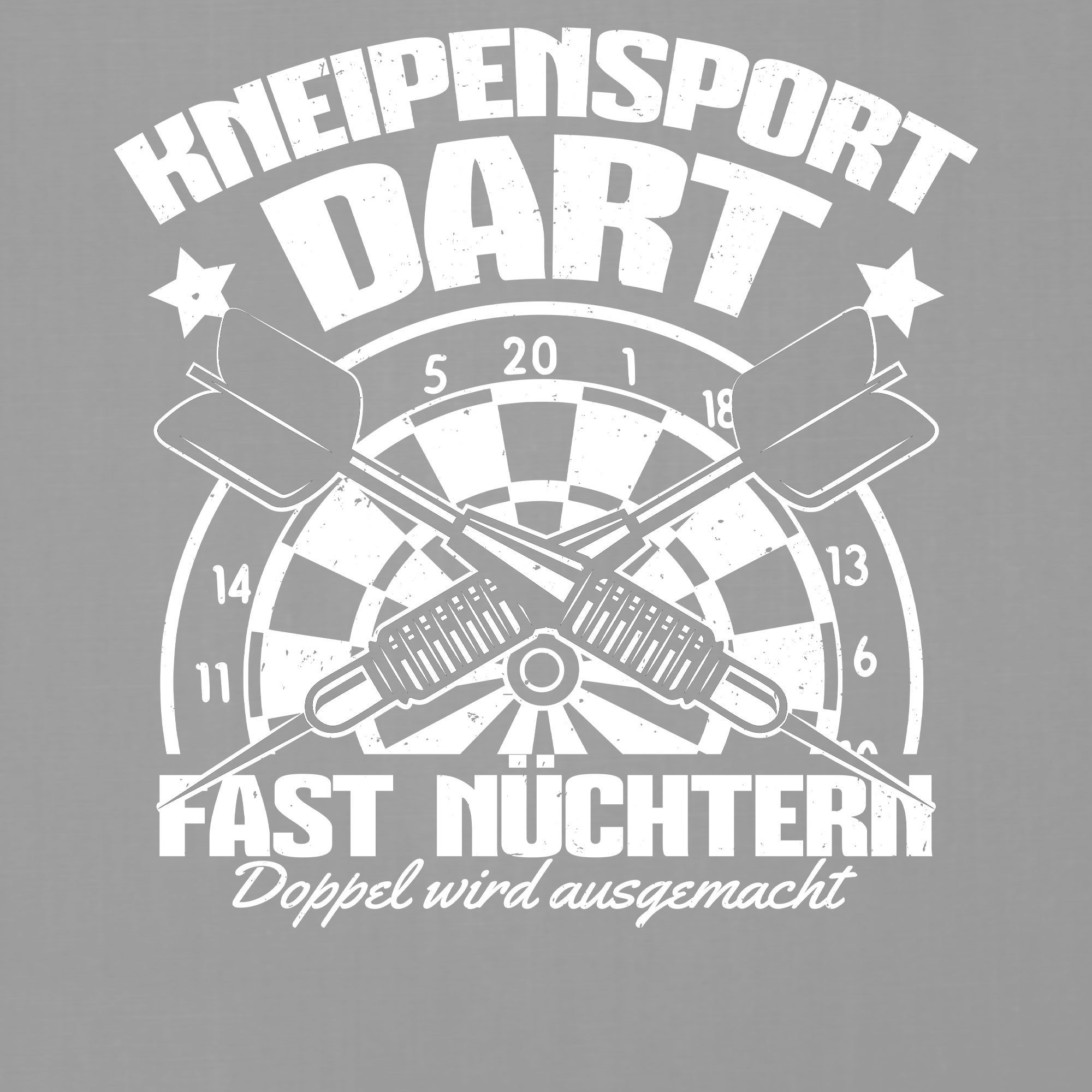 Dart Dartpfeil T-Shirt Herren Dartspieler Quattro Grau Formatee Dartscheibe Kurzarmshirt Heather Kneipensport (1-tlg) -