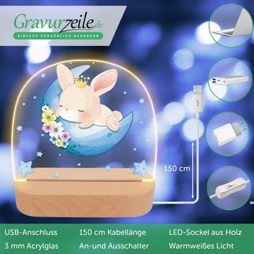 GRAVURZEILE LED Nachtlicht für Kinder, Beruhigend und Energiesparend - Mond Design - Panda, LED, Warmweiß, Geschenk für Kinder & Baby