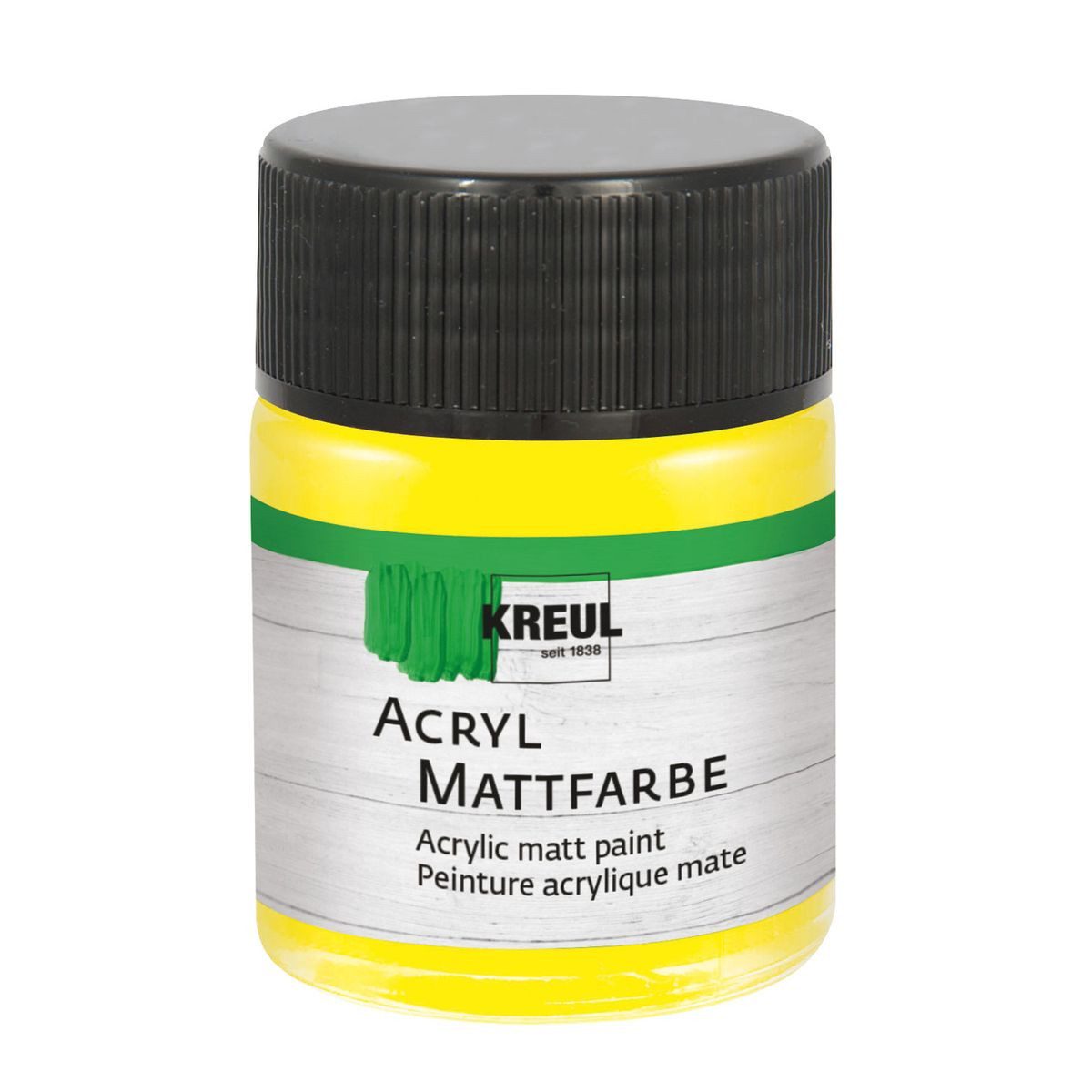 Acrylfarbe KREUL Acryl Mattfarbe gelb 50ml Glas