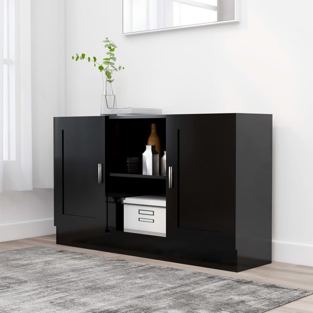 furnicato Sideboard Schwarz 120x30,5x70 cm Holzwerkstoff günstig online kaufen