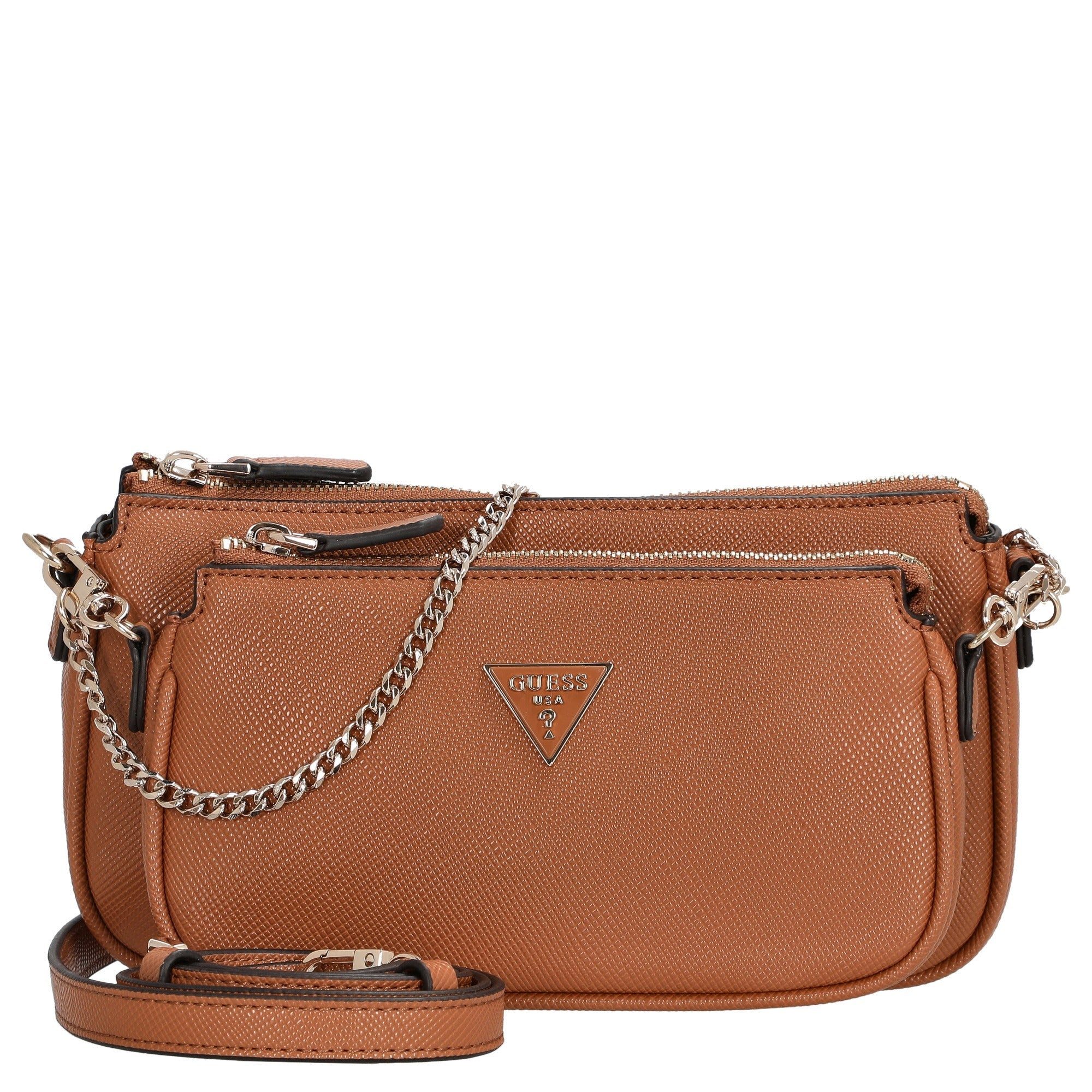 Guess Umhängetasche Noelle II DBL Pouch - Umhängetasche 24 cm (light cognac günstig online kaufen