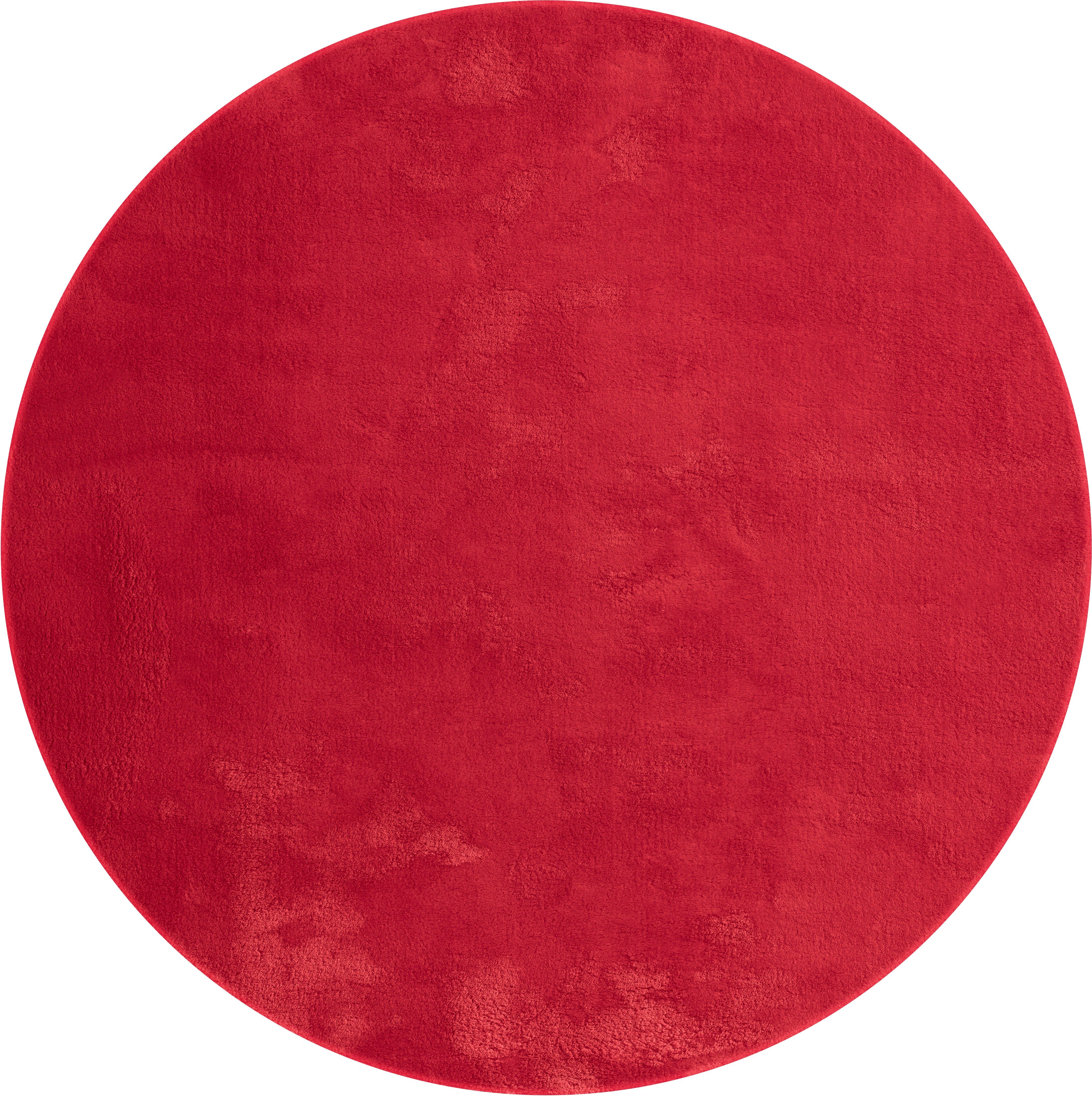 und besonders Haptik Loft merinos, Fell Kunstfellteppich weich Teppich kuschelig, rot 37, 19 mm, rund, Höhe: