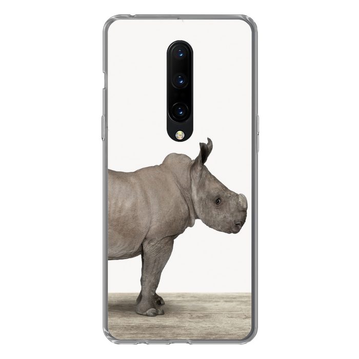 MuchoWow Handyhülle Rhinozeros - Tiere - Jungen - Mädchen Phone Case Handyhülle OnePlus 7 Pro Silikon Schutzhülle