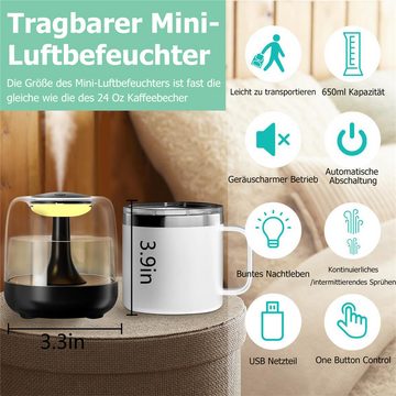 Bifurcation Kombigerät Luftbefeuchter und -reiniger Bedroom Home Mini Cool Mist Luftbefeuchter 440 ml