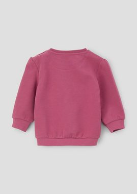 s.Oliver Sweatshirt Sweater mit Frontprint Fransen, Pailletten, Raffung