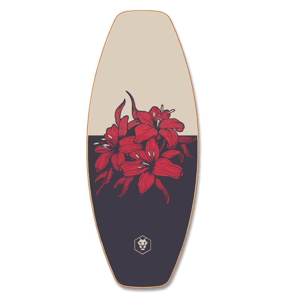 Daffy Boards Balanceboard Allrounder Set mit Korkrolle - Design: Hibiskus