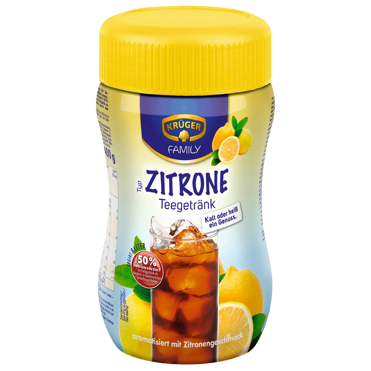 Krüger Tee, Krüger Instant Teegetränk Zitrone 50 Prozent kalorienreduziert 400g