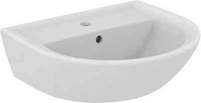 Ideal Standard Waschbecken Eurovit, Handwaschbecken, rundes Überlaufloch, mittig durchgestochenes Hahnloch