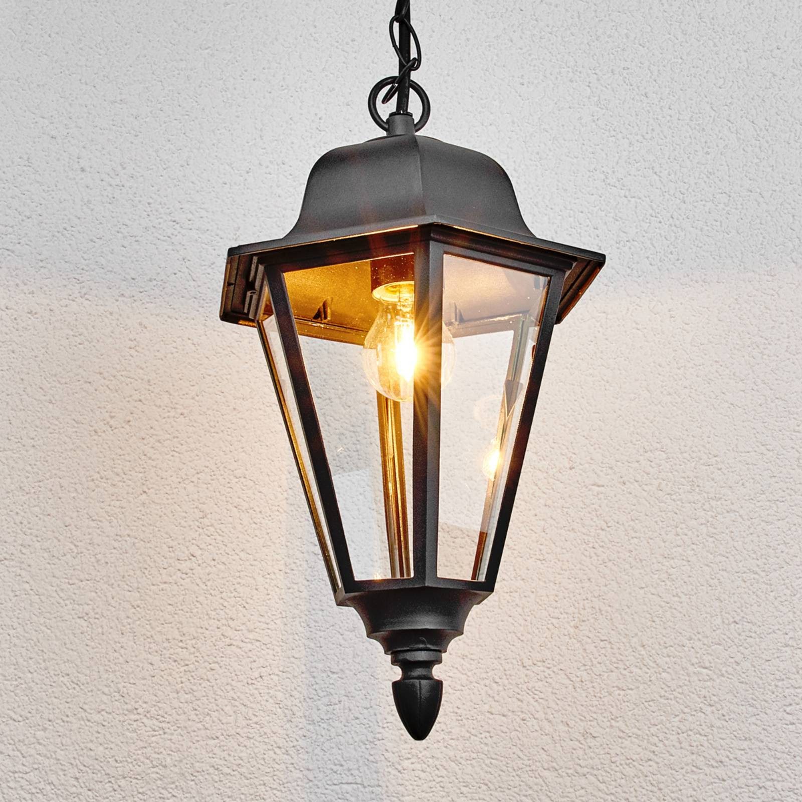Lindby Hängeleuchten Edana, Metall, Schwarz IP44, 1 x 60 W