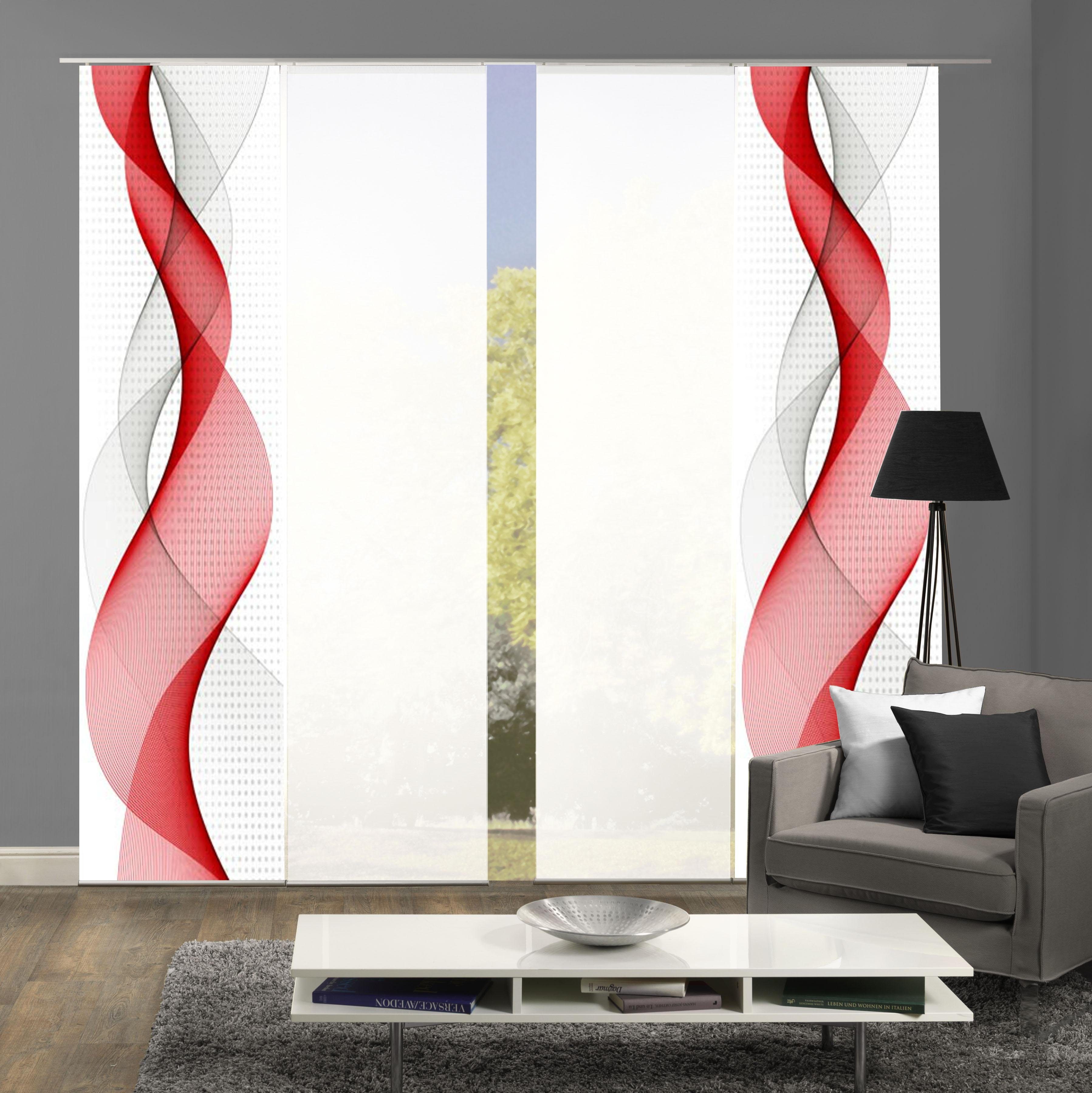 HOME WOHNIDEEN Schiebegardine OPALIA 4ER SET (4 St), Paneelwagen, halbtransparent, Microfaser, HxB: 245x60