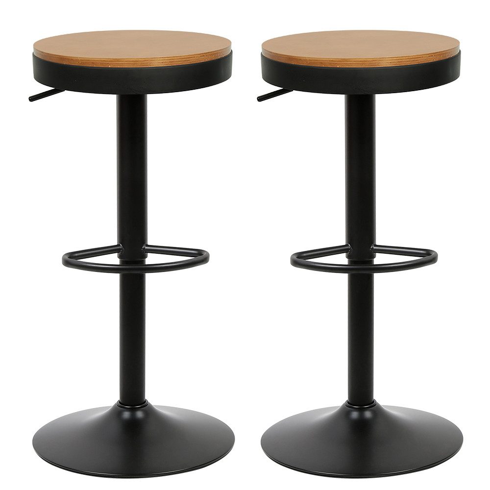 JEOBEST Высокие табуреты Holz Barstuhl Küchenstühle (2er Set), Табуреткиoberfläche aus Holz, Höhenverstellbar 360° Drehbar
