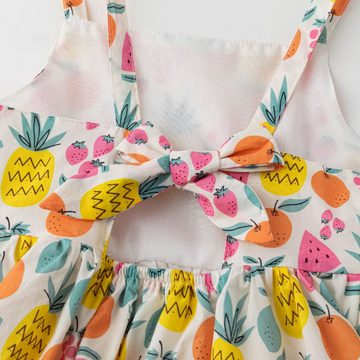 suebidou Midikleid Mädchenkleid mit Trägern "Tropical Fruits" Sommerkleid Allover Print Tropical Fruits