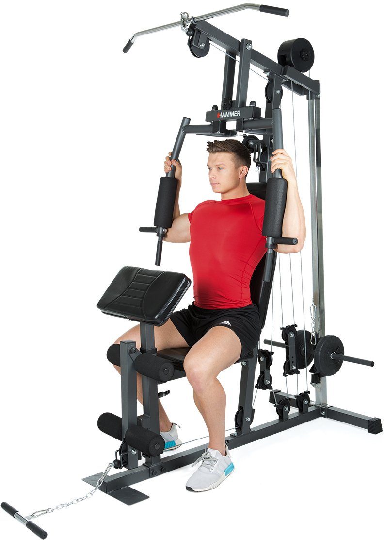 Hammer Kraftstation California XP, (Butterflystange, Latzug und mehr), multifunktionale Fitnessstation, max. Trainingsgewicht 120 kg