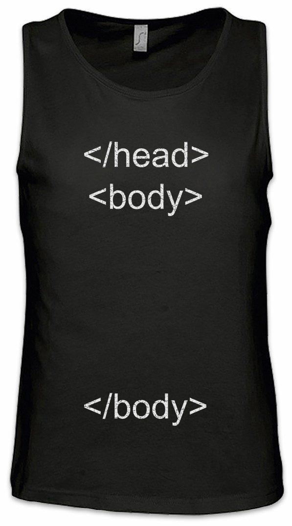 Tanktop Head Body Body Ärmelloses T-Shirt Informatiker Programmierer PC