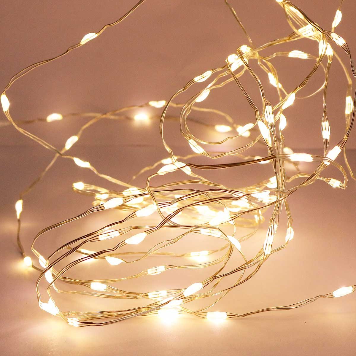 EGB LED-Lichterkette Silberdraht Lichterkette, 240 Micro-LED ww, IP44