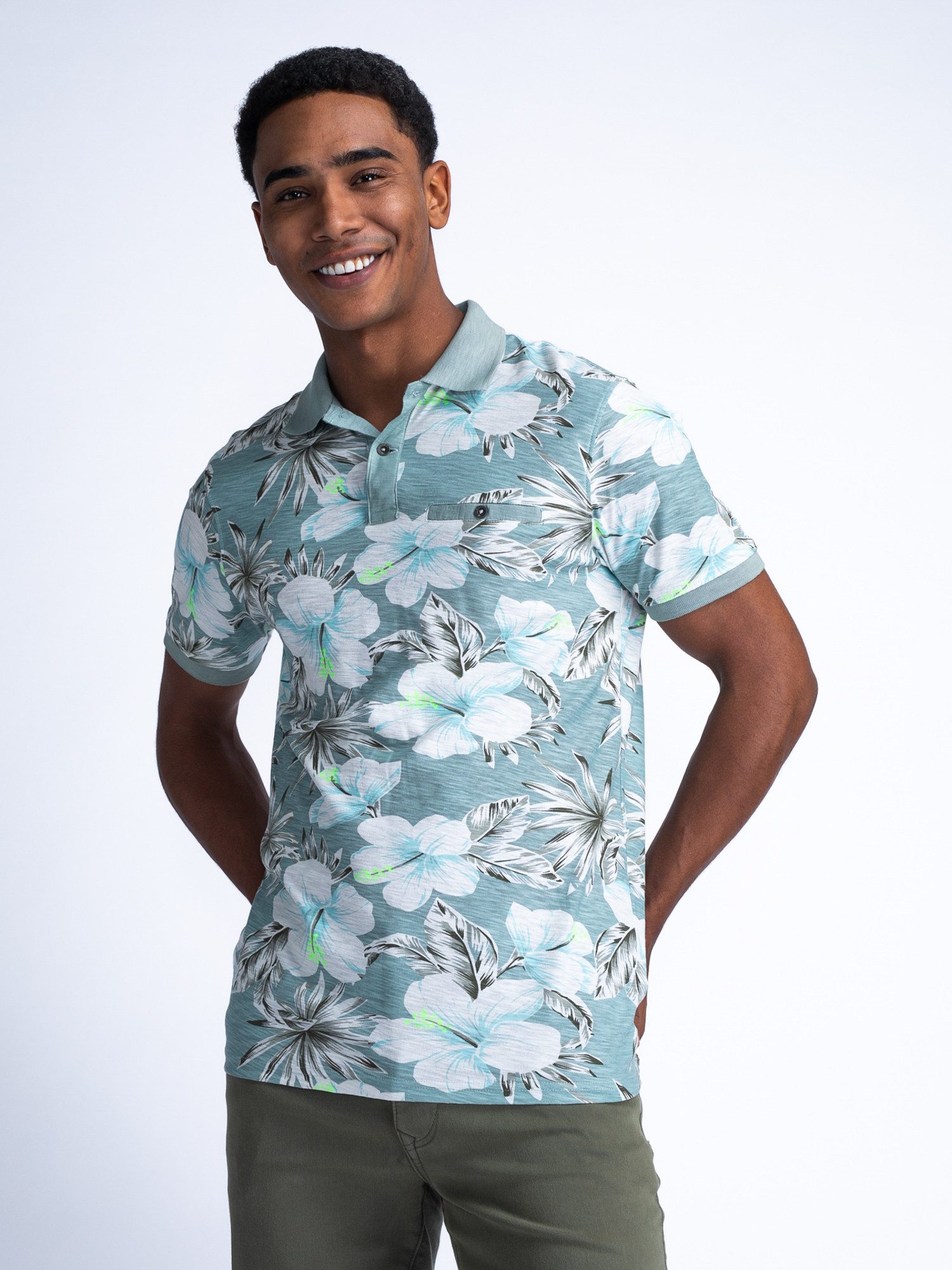 Petrol Industries Poloshirt Poloshirt mit Botanikmuster günstig online kaufen