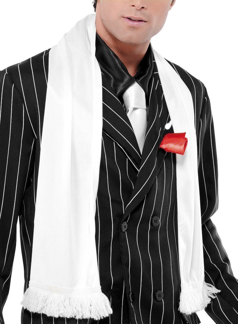 Smiffys Kostüm 20er Jahre Schal weiß, Elegantes Accessoire für Looks im Stil der Roaring Twenties