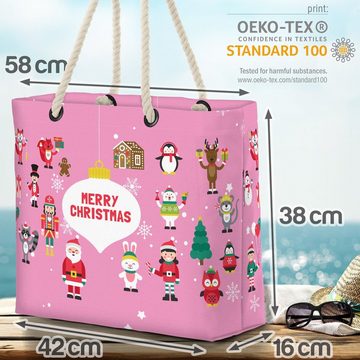 VOID Strandtasche (1-tlg), Tiere Spielzeug Deko rosa Beach Bag Kinderzimmer Kinder Geschenke Weihnachten W