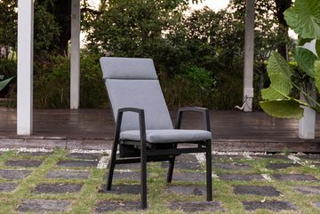Gardissimo Gartenstuhl 6 er Set Vigo Lounge Stuhl Dining Alu Move Stapelstuhl (Spar-Set), verstellbare Rückenlehne, wetterfest, stapelbar, 120 kg Tragkraft