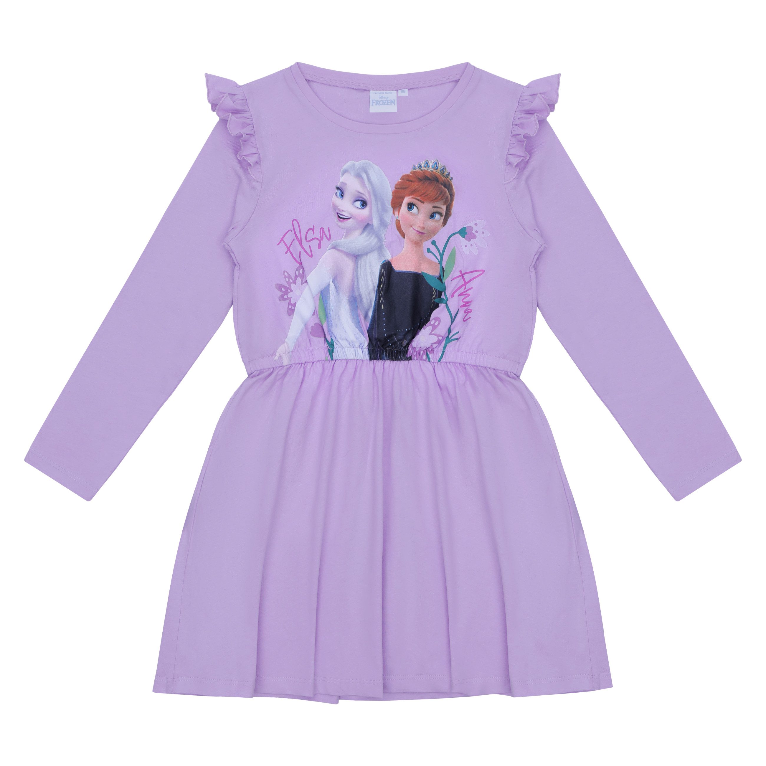 Frozen Sweatkleid Eiskönigin Kleid Anna und Elsa langarm mit Anna und Elsa