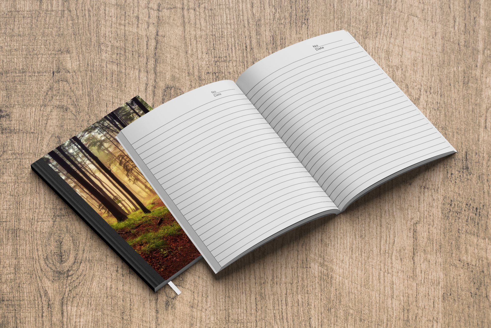 Journal, A5, MuchoWow Bäume Notizheft, 98 Merkzettel, Seiten, Wald, - Tagebuch, - Natur Haushaltsbuch Notizbuch
