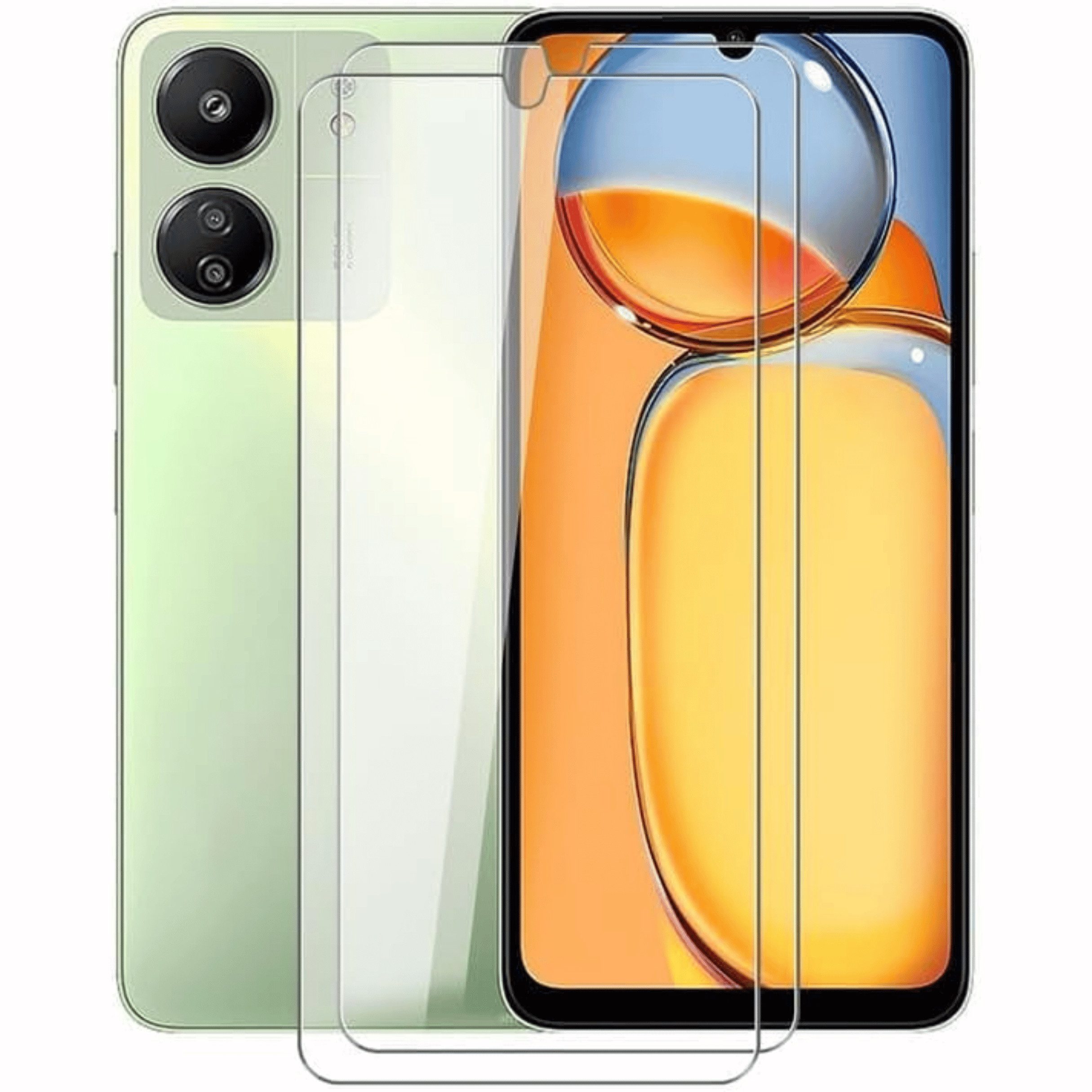 SmartUP Displayschutzglas 2X Schutzglas für Xiaomi Redmi 13C 5G Panzerfolie Display Screen Full für Für Xiaomi Redmi 13C 5G, kompletter Rundumschutz