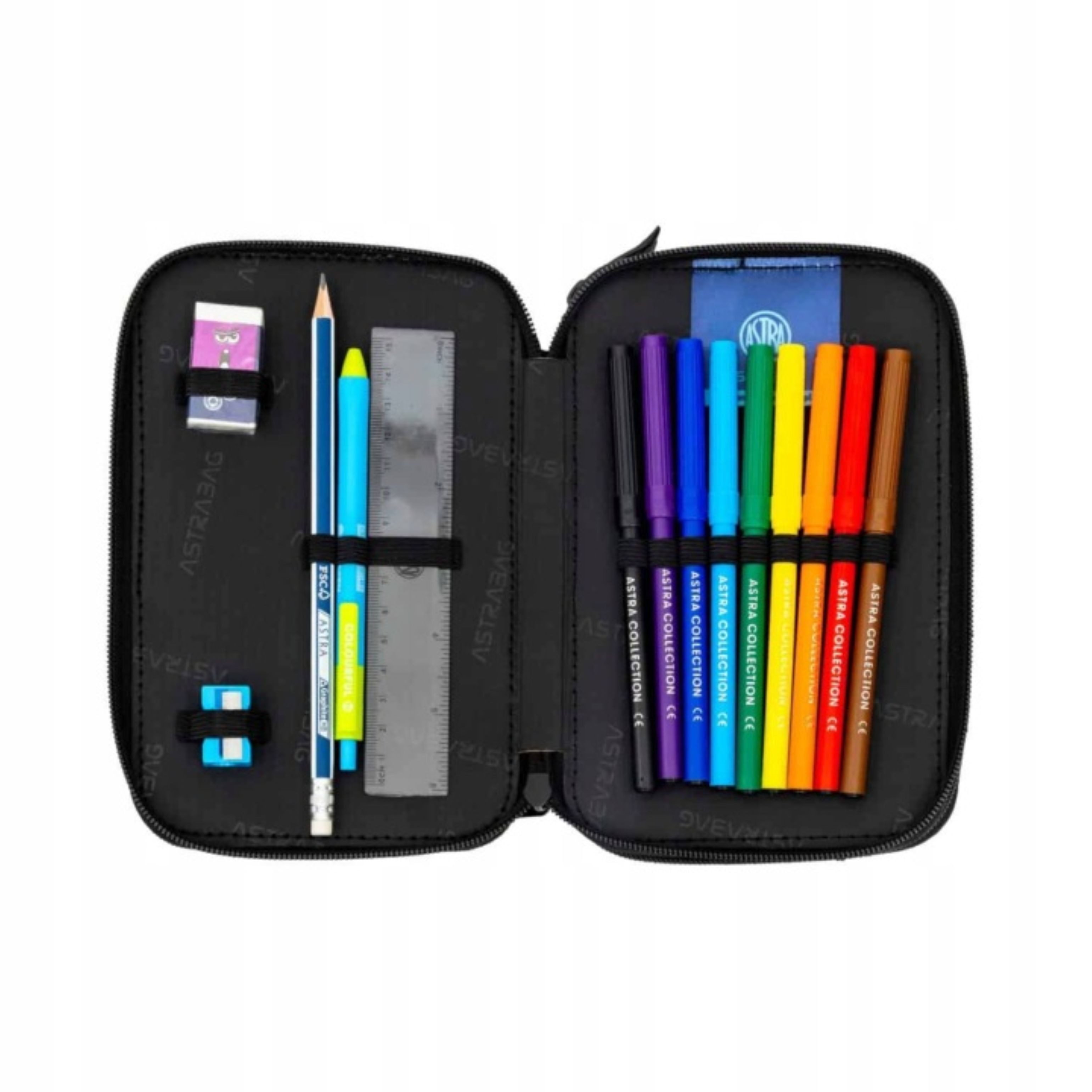 ASTRA Schulrucksack AstraBag Federmäppchen 2 Fächer mit Inhalt Game On Gaming Jungen (1-tlg)