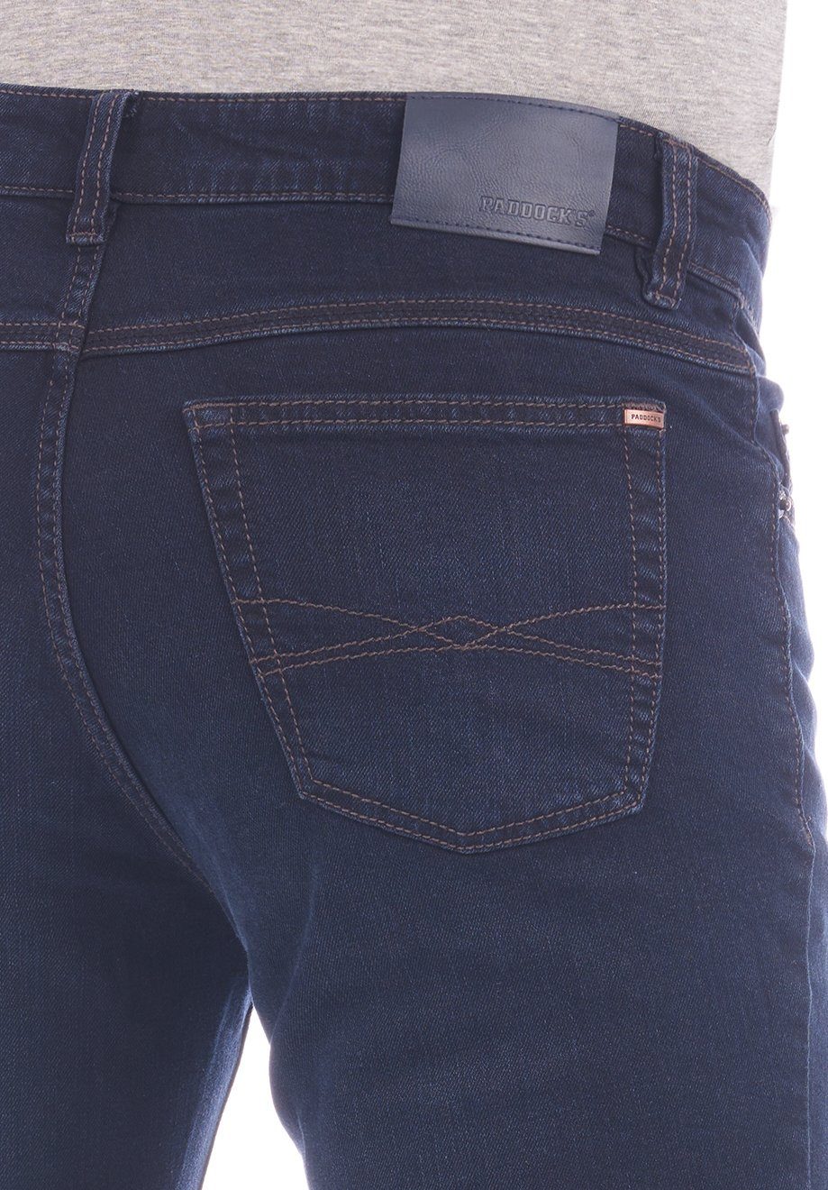 Paddock's Slim-fit-Jeans Herren Jeanshose Stretch Hose Ranger Night Slim (4732) Pipe Blue Denim mit Fit