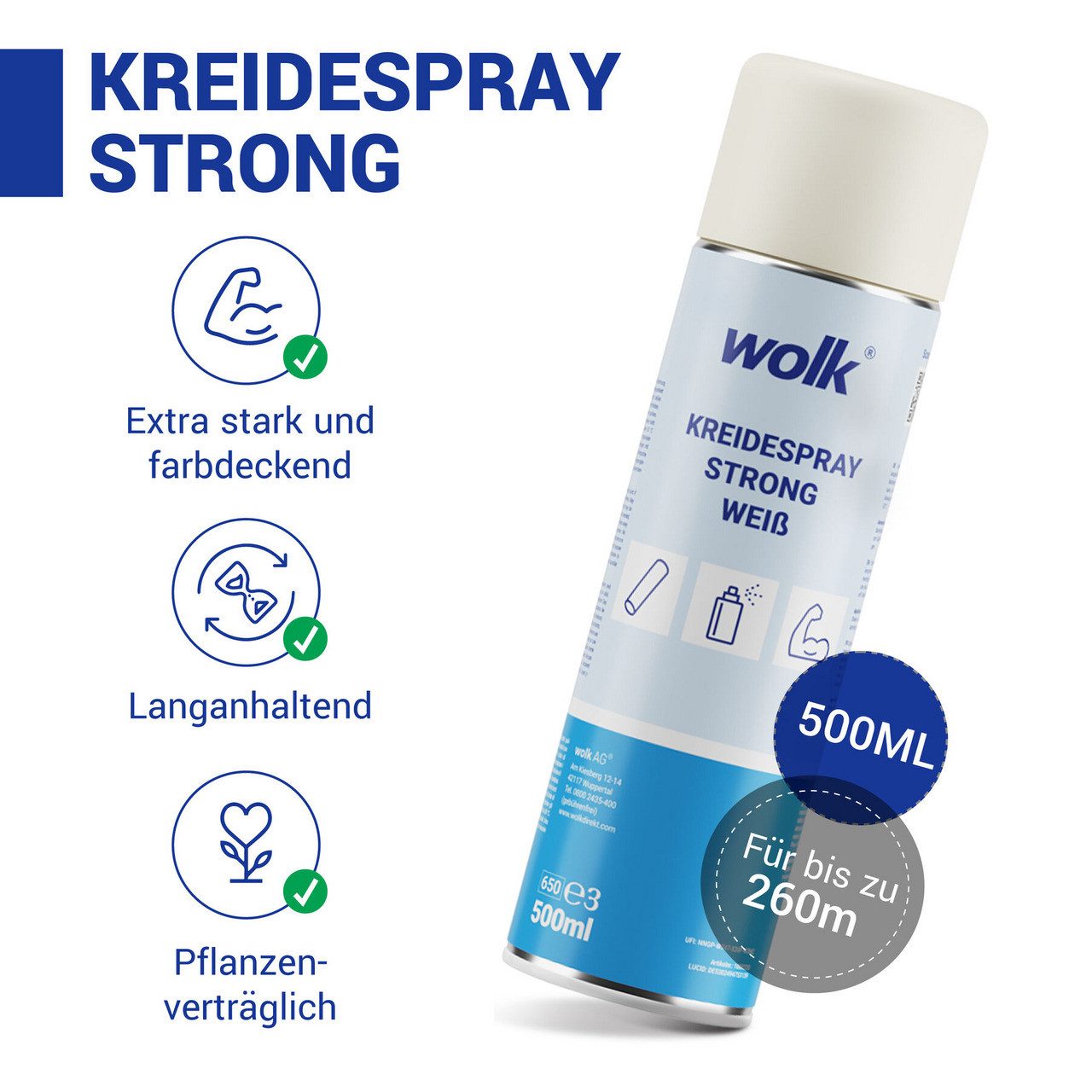 wolk Kreidespray, 500 ml, Farbe: weiß