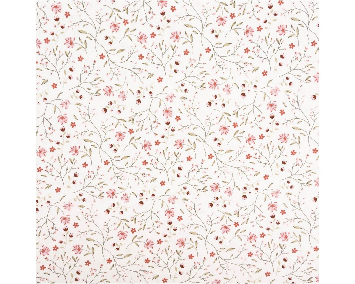 Thumbnail - SCHÖNER LEBEN. Stoff Jersey Stoff Baumwolljersey Millefleurs ecru rosa 1,50m Breite, allergikergeeignet