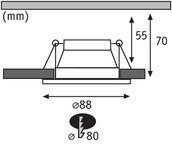 Einbauleuchte Warmweiß, Deckenspots, Dimmfunktion, 3er LED wechselbar, LED Paulmann Set Cole,