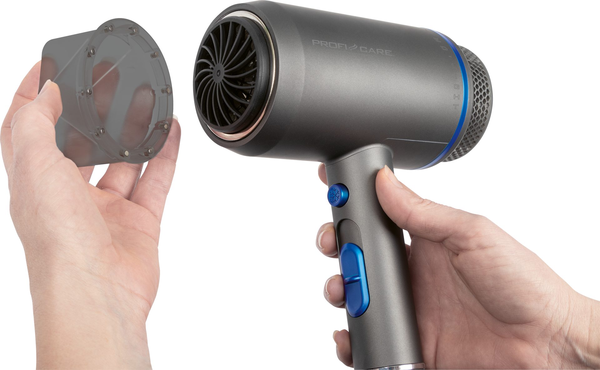 ProfiCare Haartrockner PC-HT 3082, 1800 Watt, LED-Beleuchtung, Cool-Shot