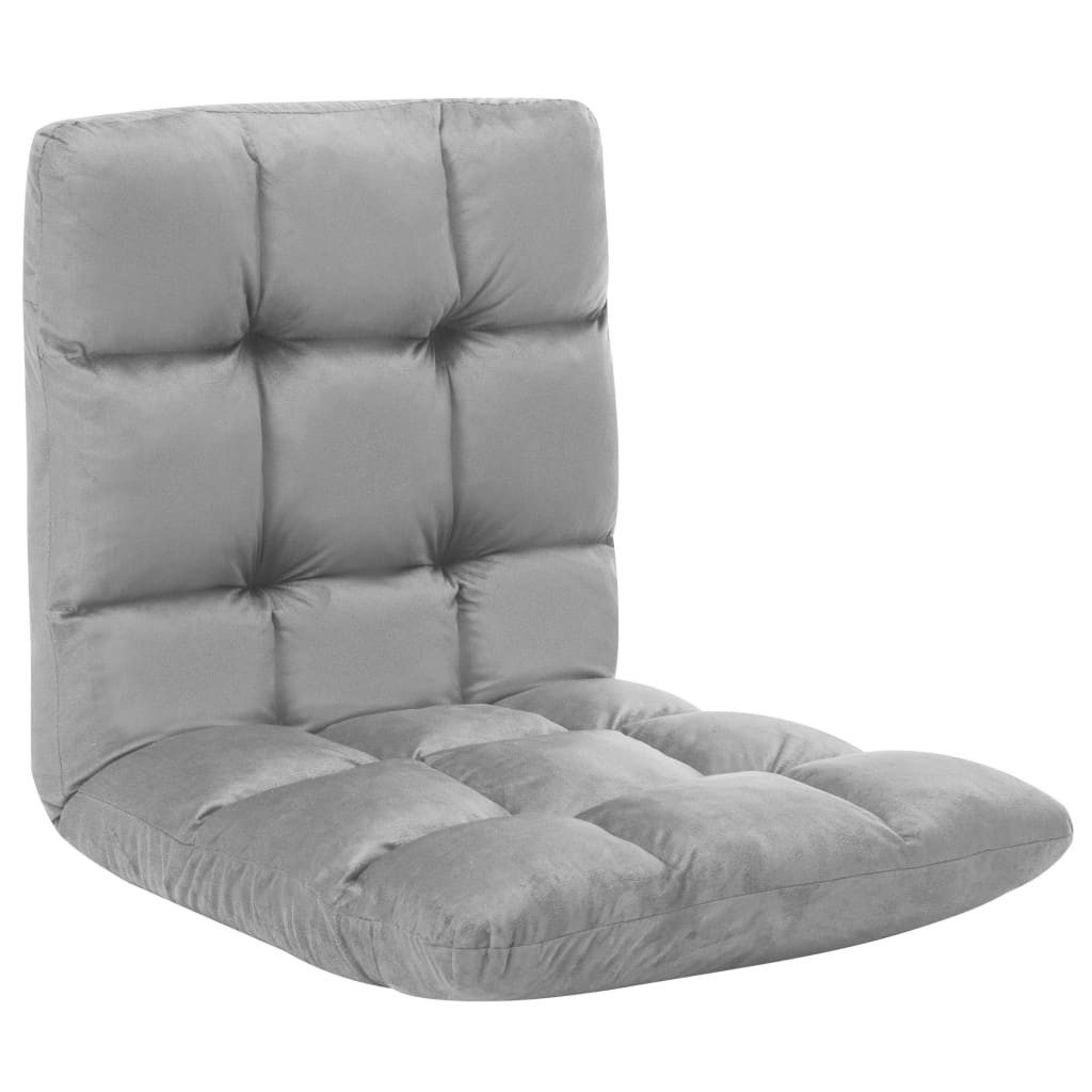 vidaXL Chaiselongue Bodenstuhl Faltbar Hellgrau Mikrofaser, 1 Teile