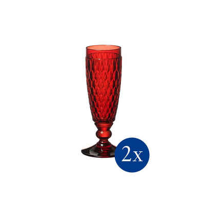 Villeroy & Boch Sektglas Boston coloured Sektkelch red, Set 2tlg., Glas