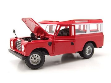 Bburago Modellauto Land Rover Serie II rot weiß Modellauto 1:24 Bburago, Maßstab 1:24