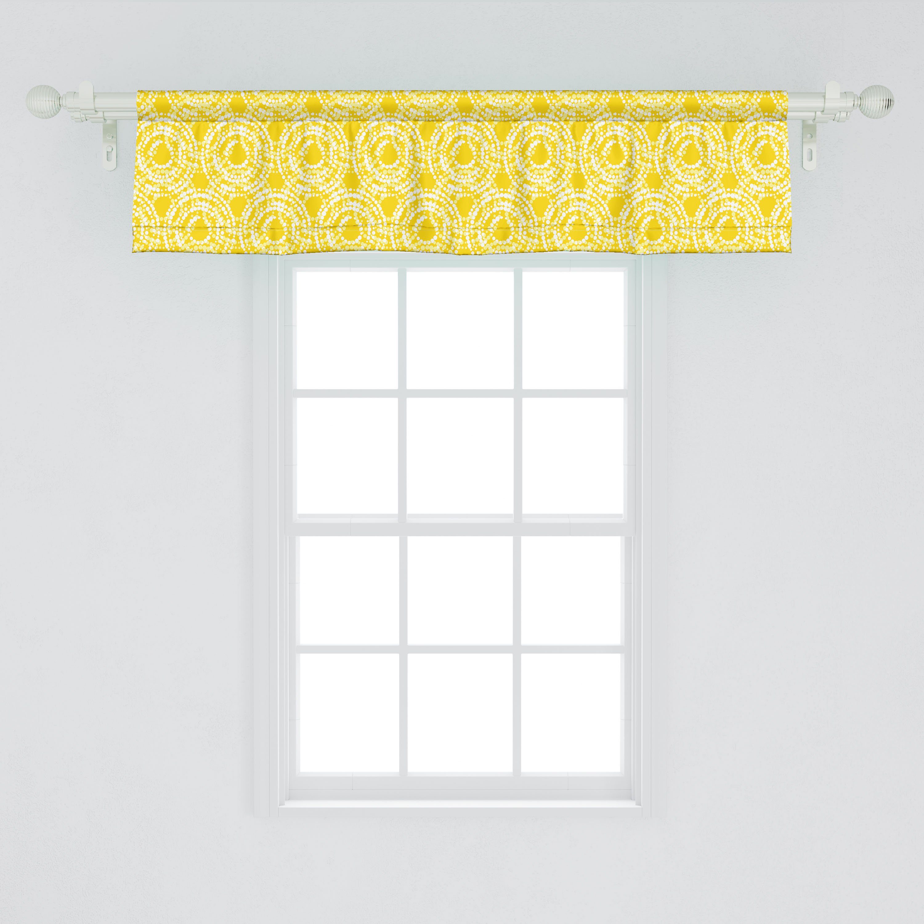 Vorhang Microfaser, für Kreise Küche Stangentasche, Volant Abakuhaus, Sommer-Theme Schlafzimmer Scheibengardine Spot-Motiv mit Dekor