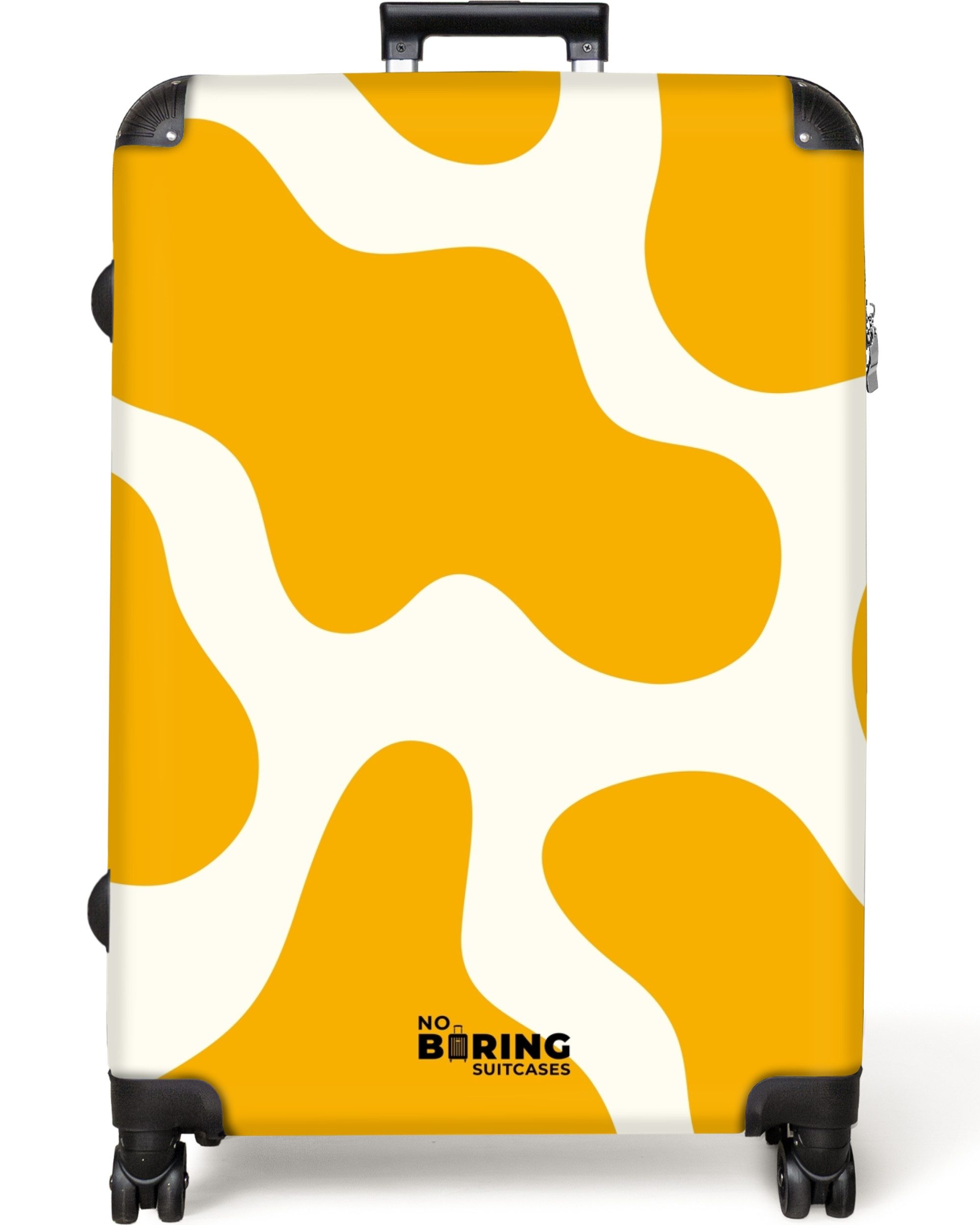 NoBoringSuitcases.com© Hartschalen-Trolley Weiß mit gelben Flecken günstig online kaufen