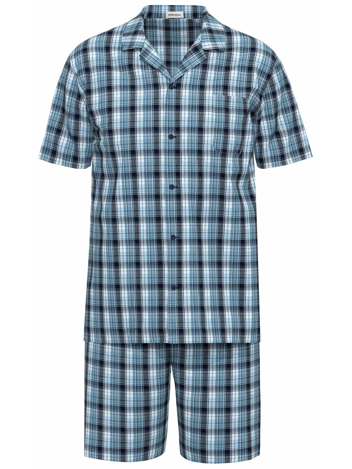 Seidensticker schwarze Rose Pyjama Herren Schlafanzug kurz (Stück, 1 tlg)