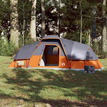 vidaXL Kuppelzelt Zelt Campingzelt Kuppel-Familienzelt 11 Personen Grau und Orange Wasse