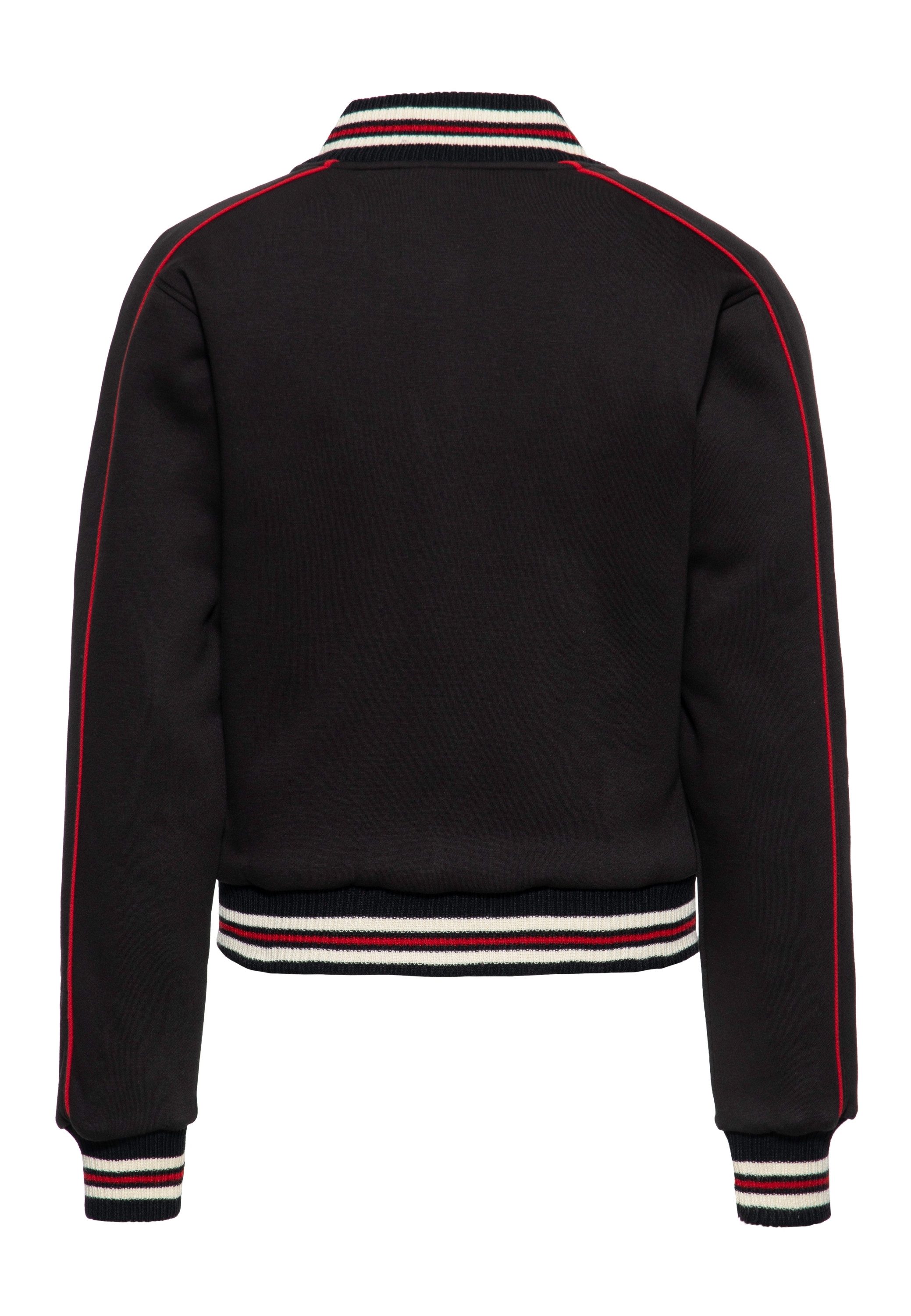 QueenKerosin Collegejacke Q (1-St) mit rotem Piping entlang der Ärmel günstig online kaufen