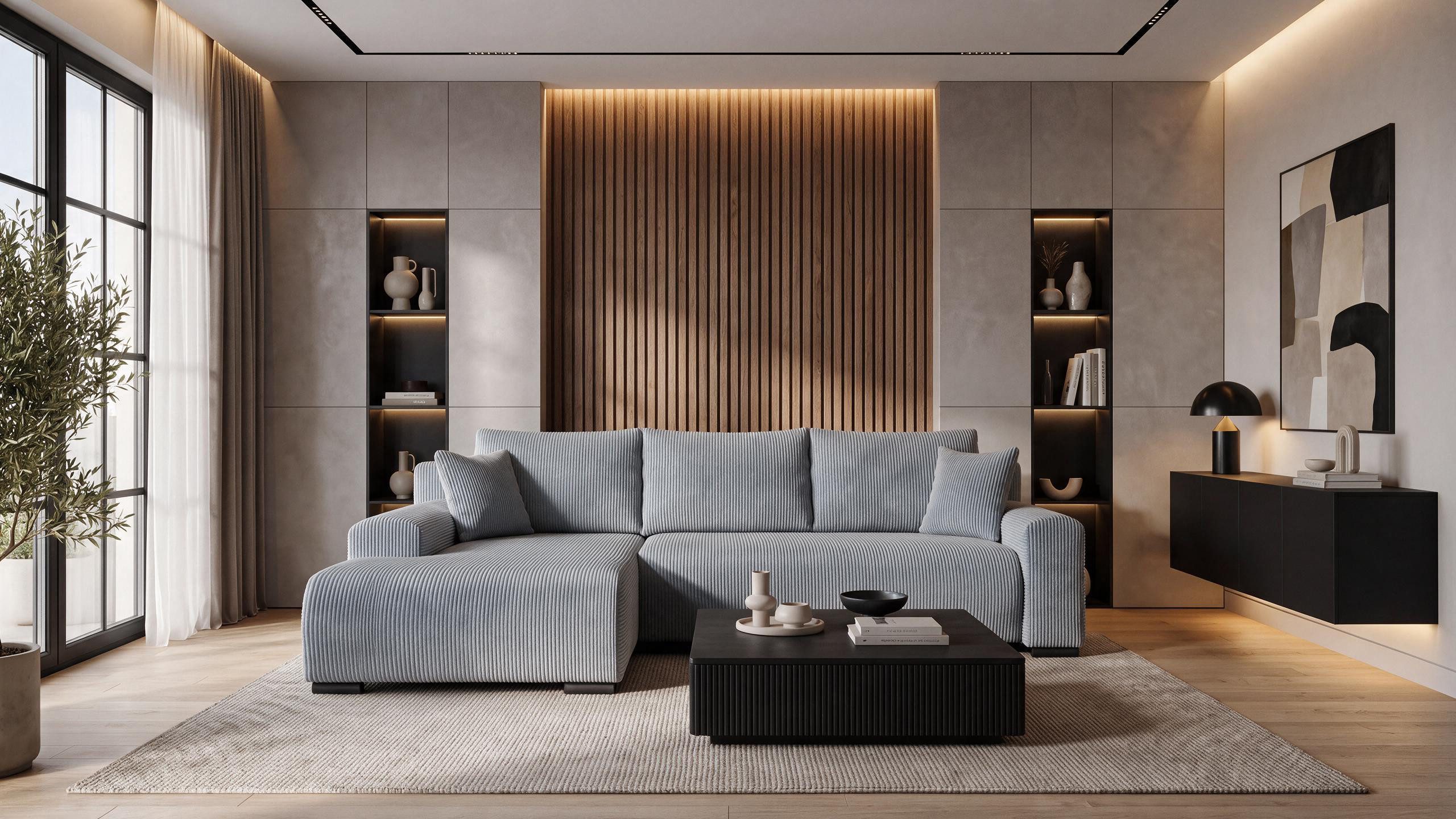 storez24 Ecksofa Soffe, mit Bettkasten und Schlaffunktion, Cordstoff, L-Form, bequem