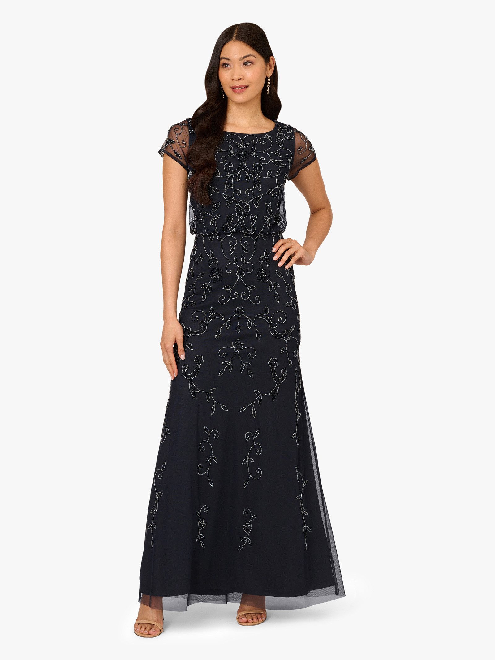 Adrianna Papell Abendkleid Petite Beaded Blouson Long Dress Beautiful, beaded luxurious gown