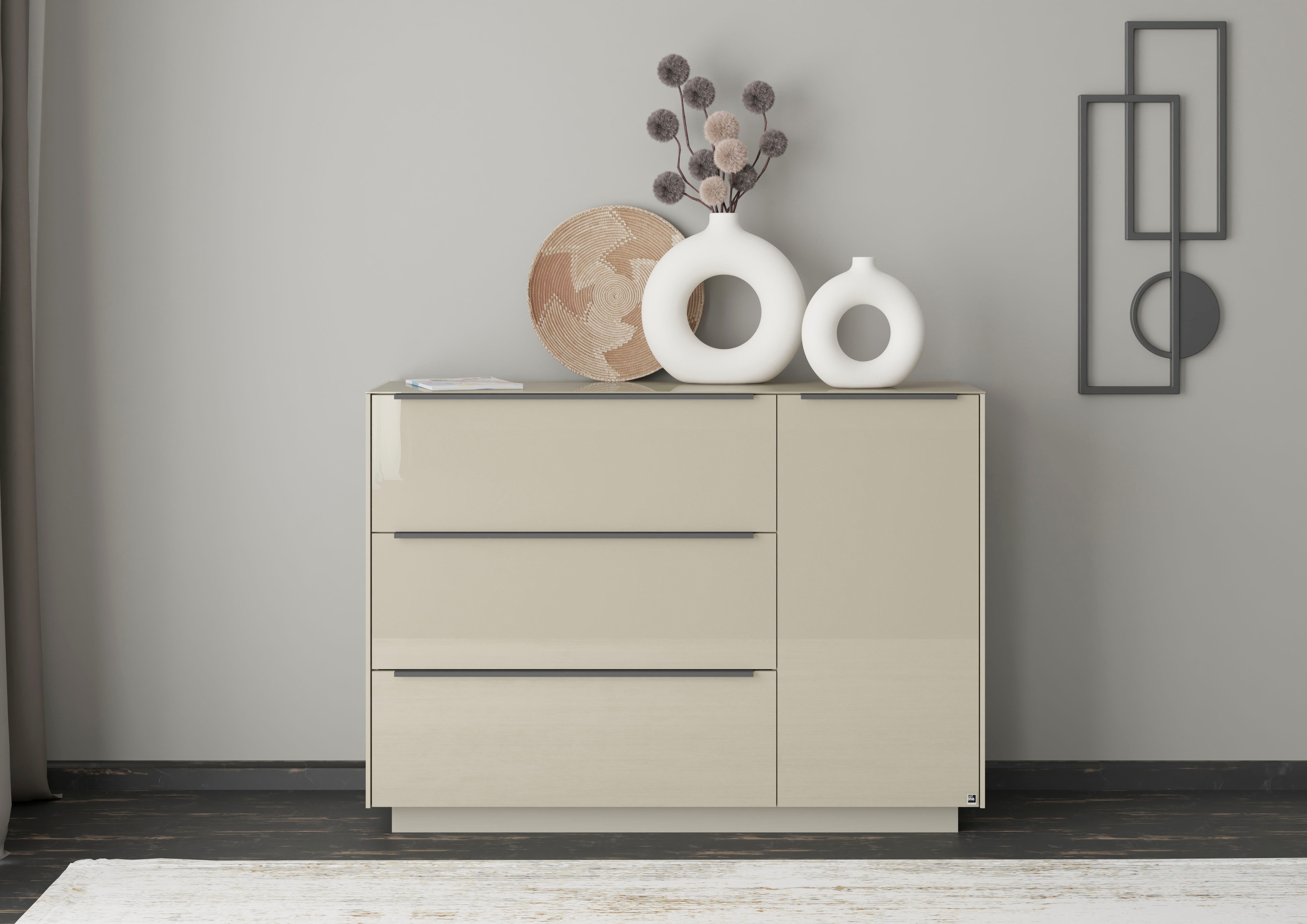 set one by Musterring Sideboard Reno (1 St), Mit Sockel in diversen Farben, 102 cm Höhe & Farbauswahl