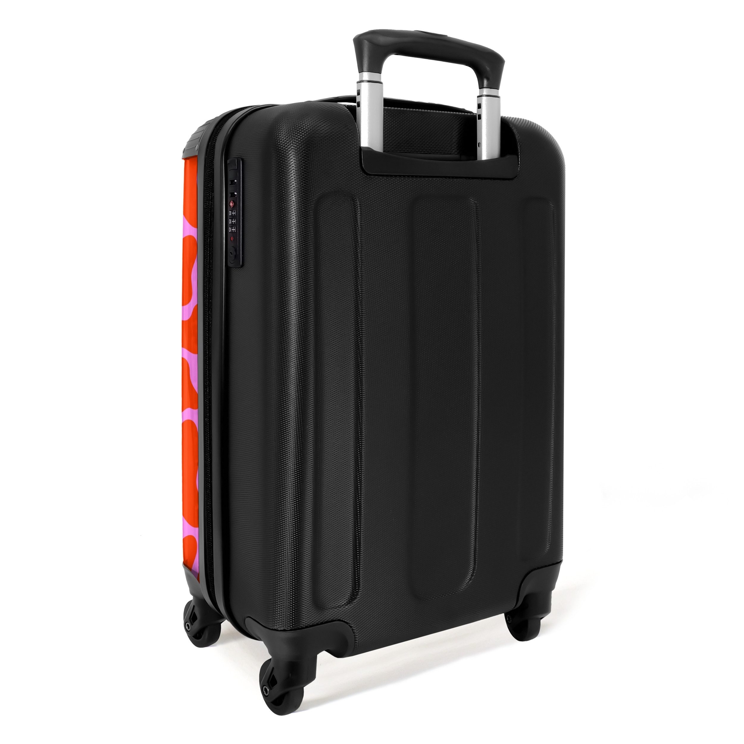 NoBoringSuitcases.com© Hartschalen-Trolley Organisches Punktmuster in Rot und Rosa 55x35x20cm, 4 Rollen, Handgepäck Koffer & Trolleys, Luggage, Reisekoffer Frauen