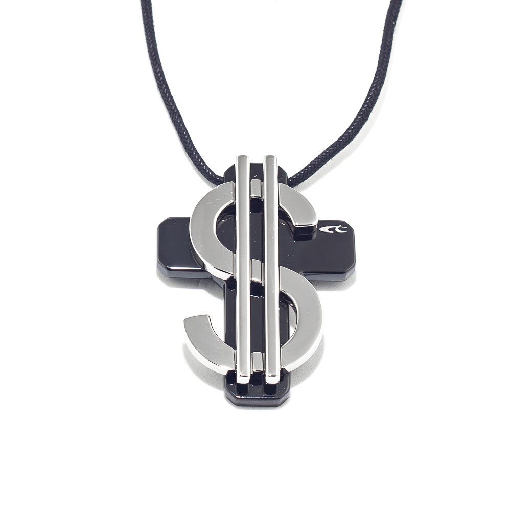 Chronotech Edelstahlkette Chronotech Halskette mit Anhänger Dollarzeichen 70602
