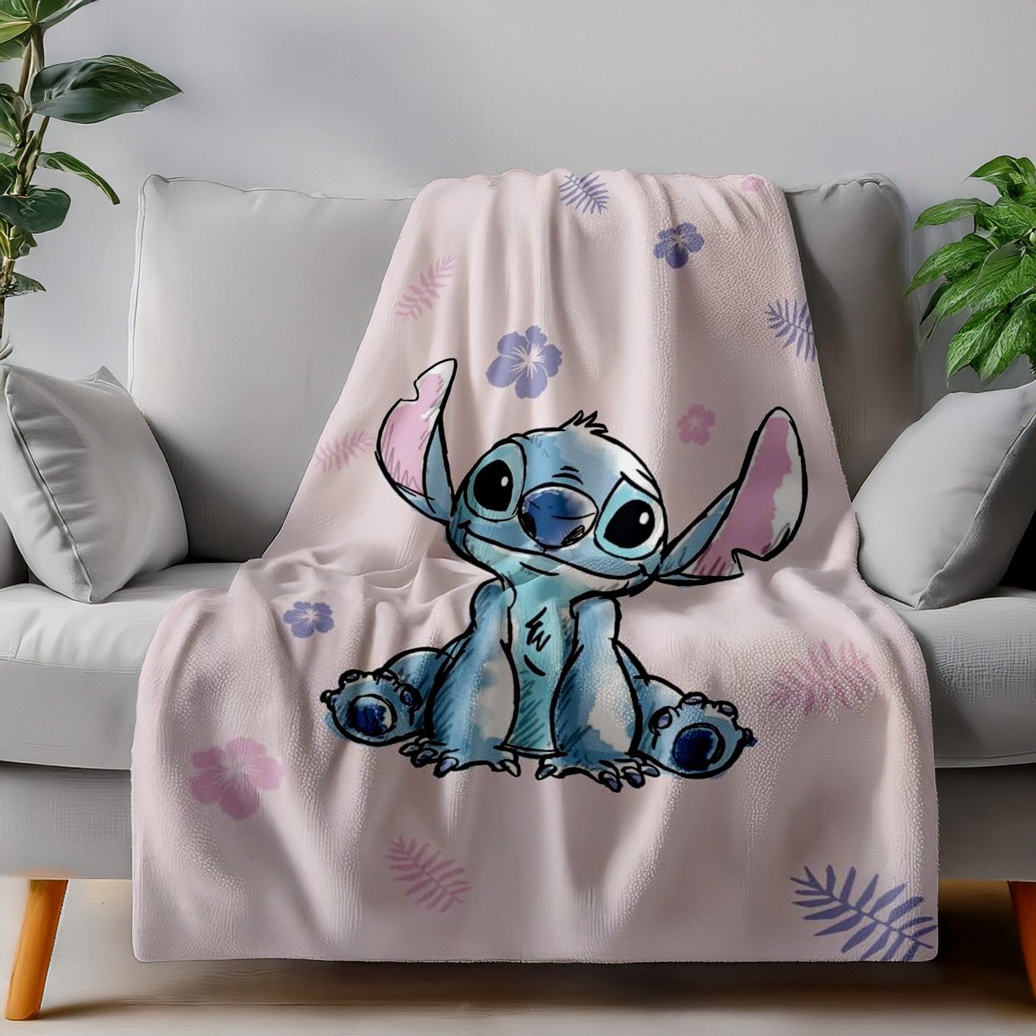 Wohndecke Lilo und Stitch Flauschdecke Kuscheldecke 100 x 150 cm, Jerry Fabrics