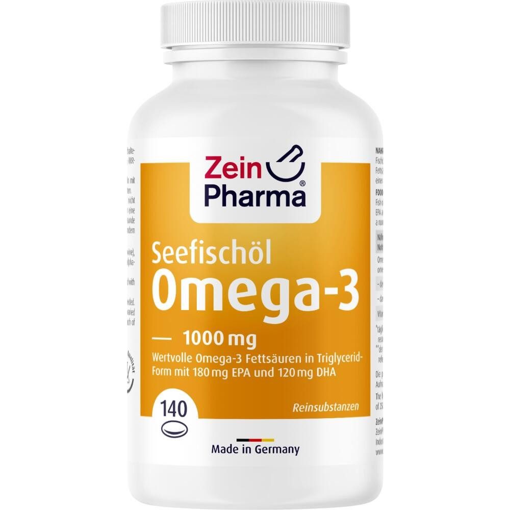 Zein Pharma - Germany GmbH OMEGA-3 1000 mg Seefischöl Softgel-Kapseln hochdo. Kapseln, 140 St.