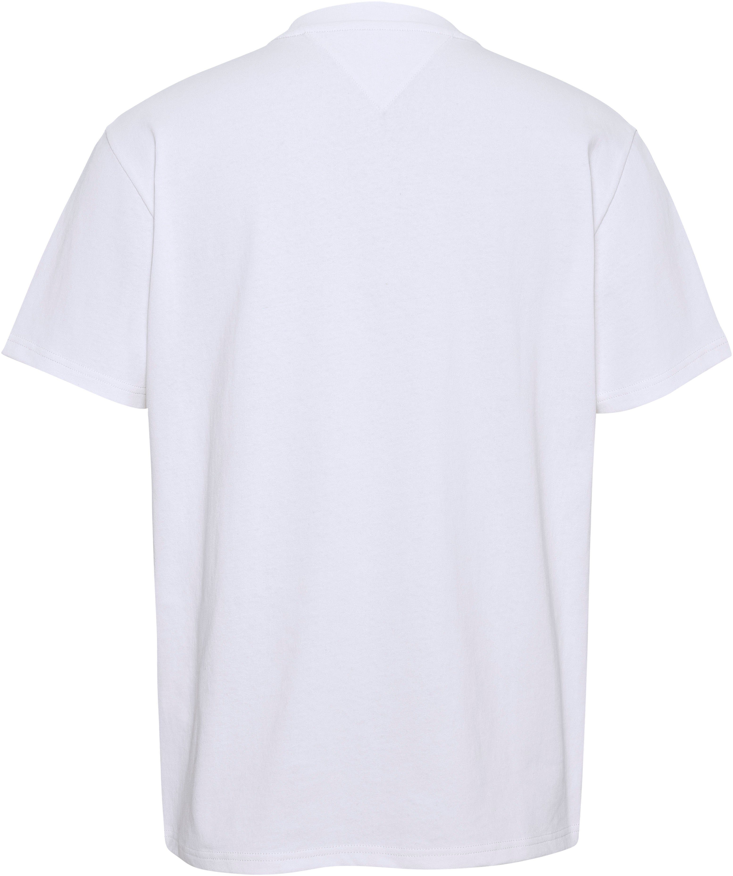 Tommy Jeans T-Shirt TJM CLSC TEE mit TOMMY White XS BADGE Rundhalsausschnitt